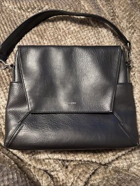 Matt & Nat Black Structured Flap Shoulder Bag